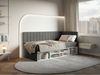 Selsey 'Ventrio' Jugendbett rechtsseitig mit Regalen, Easy-Clean-Samtbezug, dunkelgrau, 90x200 cm Bild 3
