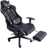 Gaming Stuhl mit Fußstütze und ergonomsichen 4D-Armlehnen gaming chair in ergonomischer Sportsitz Optik Gamer Stuhl mit verstellbaren Rückenstützkissen Bürostuhl Schwarz/Military -Grau Bild 3