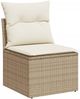 vidaXL 10-tlg. Garten-Sofagarnitur mit Kissen Beige Poly Rattan 3227178 Bild 3
