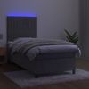 vidaXL Boxspringbett mit Matratze & LED Hellgrau 100x200 cm Samt 3136227 Bild 4