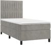 vidaXL Boxspringbett mit Matratze & LED Hellgrau 100x200 cm Samt 3136227 Bild 3