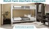 Etagenbett, Twin over Twin, Hochbelastbares stabiles Metallbett, Sicherheitsgeländer, Kein Boxspring erforderlich, Metall Bild 4