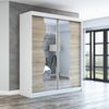 Schwebetürenschrank RIMA 2-türig Schrank 180 cm (mit Spiegel) Farbe: Weiß , sonoma Bild 2