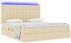 vidaXL Bett mit Stauraum und LED mit LED Creme 180 x 200 cm Polyester 3372562 Bild 3