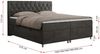 Boxspringbett Doppelbett Polsterbett Kunstlederbett mit Bettkasten - ROMA - 140x200cm - Dunkelgrau Velours - H4 Bild 5