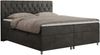 Boxspringbett Doppelbett Polsterbett Kunstlederbett mit Bettkasten - ROMA - 140x200cm - Dunkelgrau Velours - H4 Bild 3