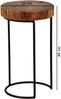 Wohnling Beistelltisch Massiv-Holz Wohnzimmer-Tisch Metallbeine Landhaus-Stil, 45x28 cm, Sheesham Bild 4