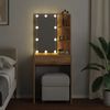 vidaXL Schminktisch mit LED-Lichterkette und USB-Anschluss, Holzwerkstoff artisan-eiche, 60 x 40 x 140 cm Bild 4
