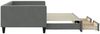 vidaXL Tagesbett Ausziehbar mit Schubladen Dunkelgrau 100x200 cm Stoff 3196620 Bild 4