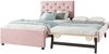 Polsterbett, 90x200cm, Bett mit Lattenrost ohne Matratze, Bett mit Rollcontainer, Samt, Minimalistisch, Rosa Bild 5