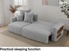MEBLINI Schlafcouch mit Bettkasten - 238 x 142 x 73 cm - Hellgrau Cordstoff - SOLARIS - Kleines Ecksofa mit Schlaffunktion - Sofa mit Relaxfunktion und Kissen - Kleine Couch L-Form - Eckcouch Bild 5