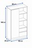 ibonto BÜCHERREGAL MATTWEISS mit viel Stauraum (H 180 x T 35 x B 80 cm) Bild 3