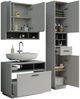 Badmöbel-Set Beatrice Grau/Anthrazit 3 Teile mit Hochschrank Vicco Bild 5