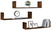 vidaXL Wandregale 3 Stk. Räuchereiche 80x18x18 cm Holzwerkstoff 853294 Bild 3