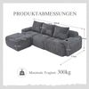 Modulares 3-Sitzer Cordsofa m. Hocker, Getränkehalter, Tasche, Dunkelgrau Bild 4