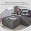 Modulares 3-Sitzer Cordsofa m. Hocker, Getränkehalter, Tasche, Dunkelgrau Bild 2