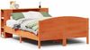 vidaXL Massivholzbett mit Regal ohne Matratze Wachsbraun 135x190 cm 3323076 Bild 2