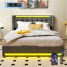 oyajia Stauraumbett LED Hydraulisches Doppelbett 140x200cm mit Ladefunktion (LED, USB- & Typ-C-Ladestation), 90/140/160 x200cm mit Ladefunktion Bild 3