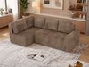 Eckcouch NESSARO COR L mit Schlaffunktion, L-förmiges Sofa mit DL-System, Bettkasten, Bonellfederkern, Sofa mit Stauraum - Braun Cord - Links Seite Bild 4