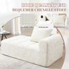 Sofa 158x90x60 cm Sitzfläche, Chenille Beige, Chaise-Lounge mit weicher Polsterung und Seitentaschen Bild 5
