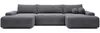 Vente-unique - DAVISO Sofa Stoff Grau - B 163 cm x H 87 cm x L 360 cm Bild 2
