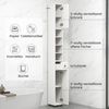 COSTWAY Hochschrank Badschrank schmal, verstellbaren Regal, 20x20x180cm, Weiß Bild 2