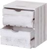 Kommode mit 2 Schubladen HWC-C62, Shabby-Look Vintage, 36 x 32 x 26 cm ~ weiß Bild 2