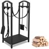 BBWL Kaminholzregal kompakter Brennholzständer mit 4-tlg Werkzeugset für Kamin & Ofen, BxTxH:40x30x75 cm, Kaminholzregal Set aus Metall mit Kaminbesteck Bild 3