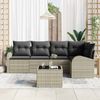 vidaXL Gartensofa-set mit Kissen 6 pcs Hellgrau Poly-Rattan 3354721 Bild 3