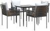 vidaXL 5-tlg. Garten-Essgruppe mit Kissen Poly Rattan und Stahl 3187050 Bild 3