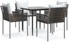 vidaXL 5-tlg. Garten-Essgruppe mit Kissen Poly Rattan und Stahl 3187050 Bild 2