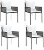 vidaXL 5-tlg. Garten-Essgruppe mit Kissen Poly Rattan und Stahl 3187050 Bild 4