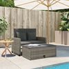 vidaXL Gartensofa 2-Sitzer mit Kissen Grau Poly Rattan 365134 Bild 3