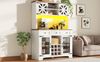 Moderner Hochschrank, Küchenschrank mit Smart LED Beleuchtung, Hochschränke fürs Wohnzimmer,Seitenschrank mit Weinregal und Kippsicherung, Verstellbare Einbauregale, modernes Schranktürdesign Bild 5
