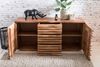 Kadima Design Sideboard Akazien-Massivholz, Natur-Baumkante, Landhaus-Stil. 160x43x75 cm Bild 5