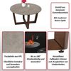 Couchtisch HWC-M61, Beistelltisch Sofatisch, Massiv-Holz HPL Laminat Melamin Ø80cm, Beton-Optik, dunkles Gestell Bild 2