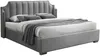 Vente-unique - TEOMIS Bett SamtStoff Grau - B 206 cm x H 122,5 cm x L 164 cm Bild 3