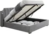 Vente-unique - TEOMIS Bett SamtStoff Grau - B 206 cm x H 122,5 cm x L 164 cm Bild 4