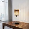 LED Tischleuchte, Metall, Glas Amber, H 37,5 cm Bild 3