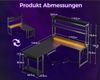 Gaming Tisch LED Reversibel Schwarz Schreibtisch L-Form 2 USB 2 Steckdosen Bild 3