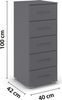 rauch Aditio Box, Kommode, 5 Schubladen, mit Softclose-Funktion, Farbe Grau metallic, BxHxT 40x100x42cm Bild 4