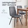VASAGLE Esszimmerstühle 2er Set, 360° Drehbar, Ergonomischer Samtstuhl, 43 x 52 x 83 cm, Grau Bild 4