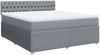 vidaXL Boxspringbett mit Matratze Hellgrau 180x200 cm Stoff 3287542 Bild 2