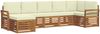 vidaXL Ecksofa Set mit Kissen 7 pcs Natur und Creme Massivholz Akazie 3375170 Bild 2