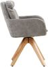 4 Stühle Esszimmer Küchenstühle Sitzkissen Leinen Grau Drehstühle Esszimmerstühle Drehbar Esszimmerstuhl mit Armlehne Dreh Sessel Modern Bild 5