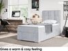 MEBLINI Boxspringbett KAI 100x200 cm mit Bettkasten - H3/Hellgrau Samt Gepolstert Einzelbett mit Topper & Taschenfederkern-Matratze - 100x200 Rechts Bild 4
