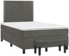vidaXL Boxspringbett mit Matratze Dunkelgrau 120x200 cm Samt 3137774 Bild 3