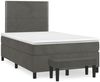 vidaXL Boxspringbett mit Matratze Dunkelgrau 120x200 cm Samt 3137774 Bild 2