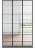 rauch Acero, Garderobenschrank in moderner Loft-Optik, 3-türig, 3 Glastüren, mit 8 Einlegeböden, Farbe Grau metallic, BxHxT 136x210x41cm Bild 2