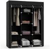 HOMCOM Stoffschrank Faltschrank, Faltbare Garderobe aus Vliesstoff (Kleiderschrank, 1-St, Tücherschrank) Schwarz, 125 x 43 x 162,5 cm Bild 2